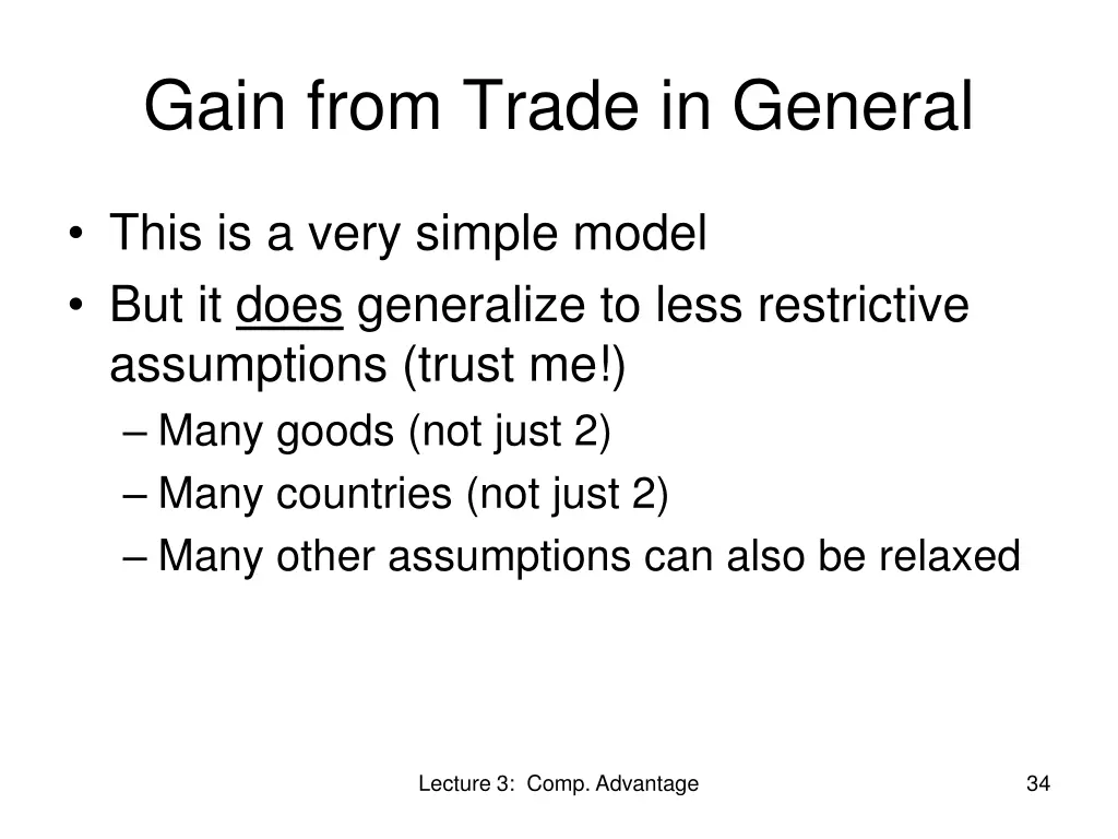 gain from trade in general