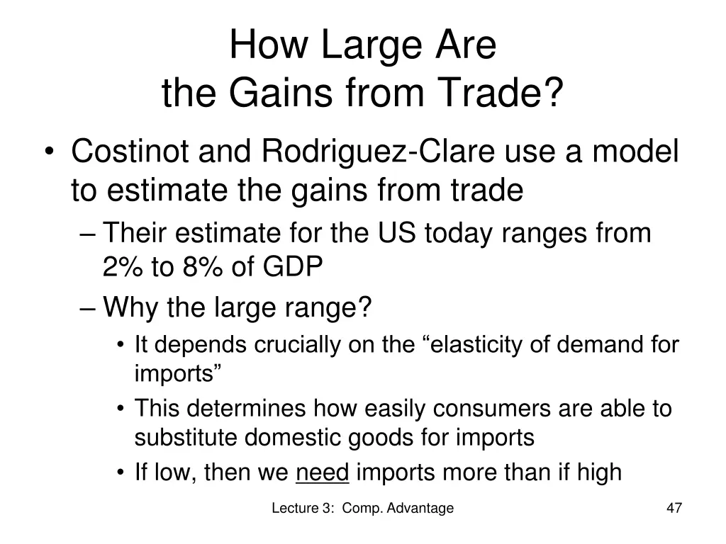 how large are the gains from trade costinot