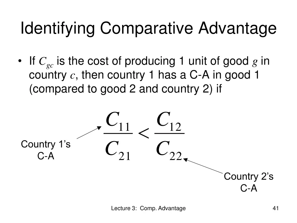 identifying comparative advantage 1