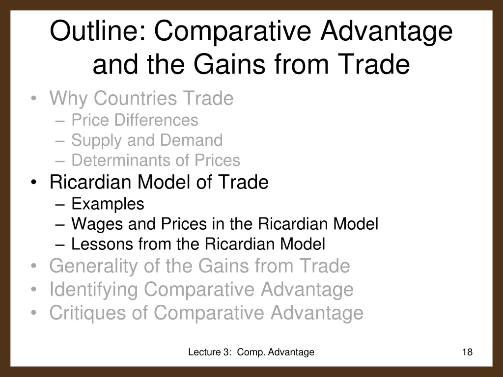 outline comparative advantage and the gains from 1