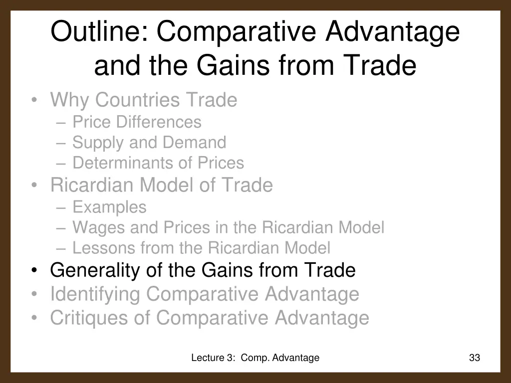 outline comparative advantage and the gains from 2