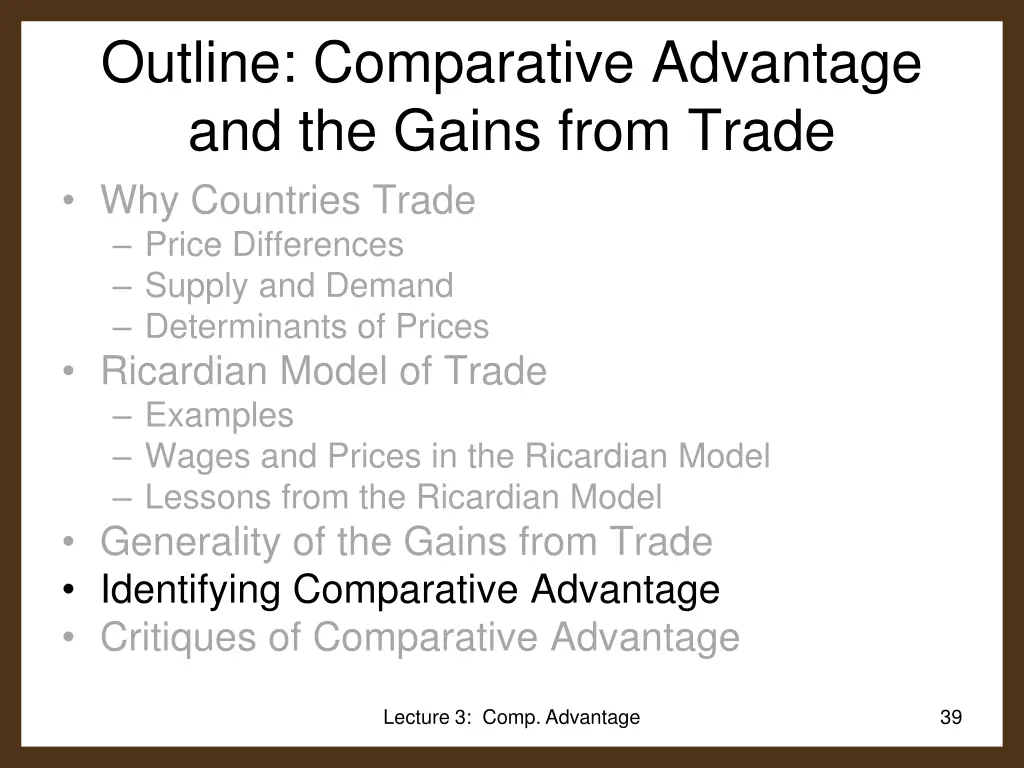 outline comparative advantage and the gains from 3