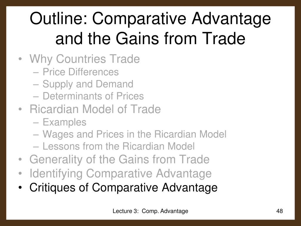 outline comparative advantage and the gains from 4