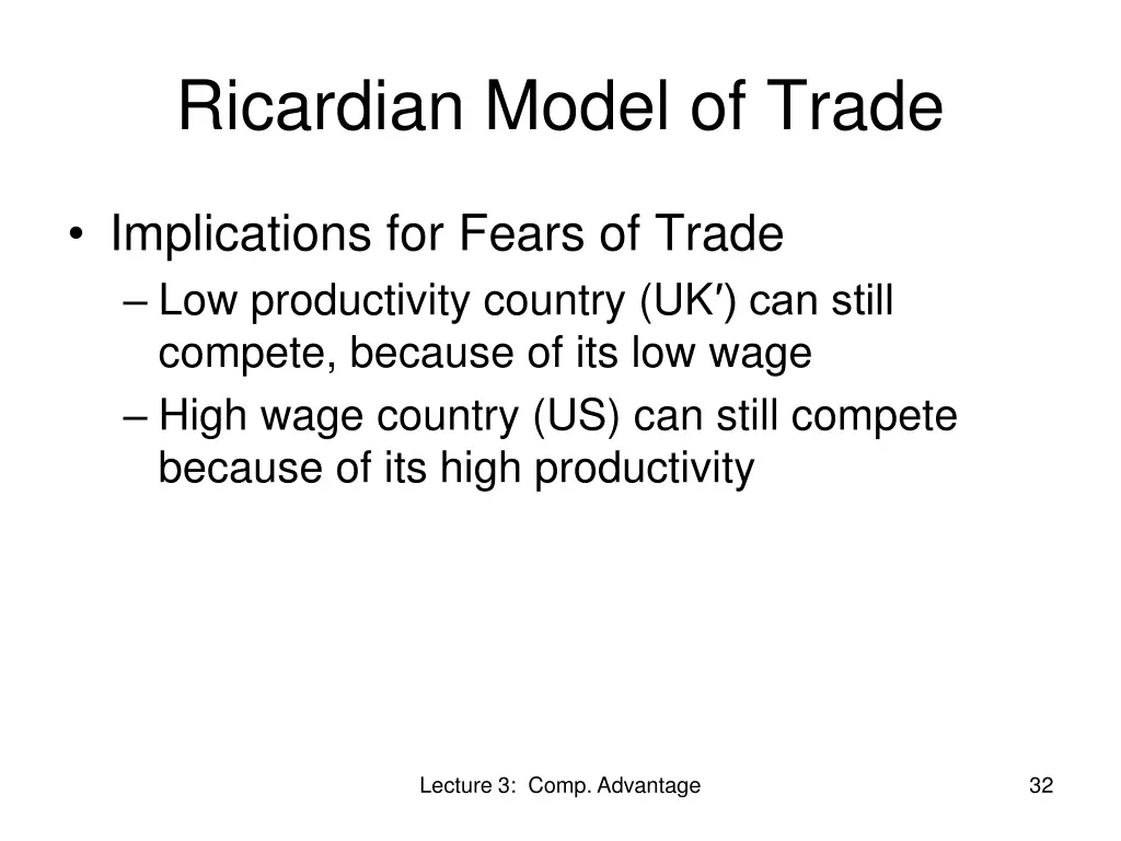 ricardian model of trade 13