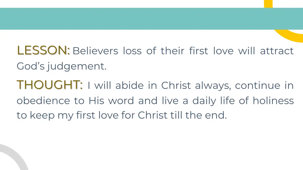 lesson believers loss of their first love will