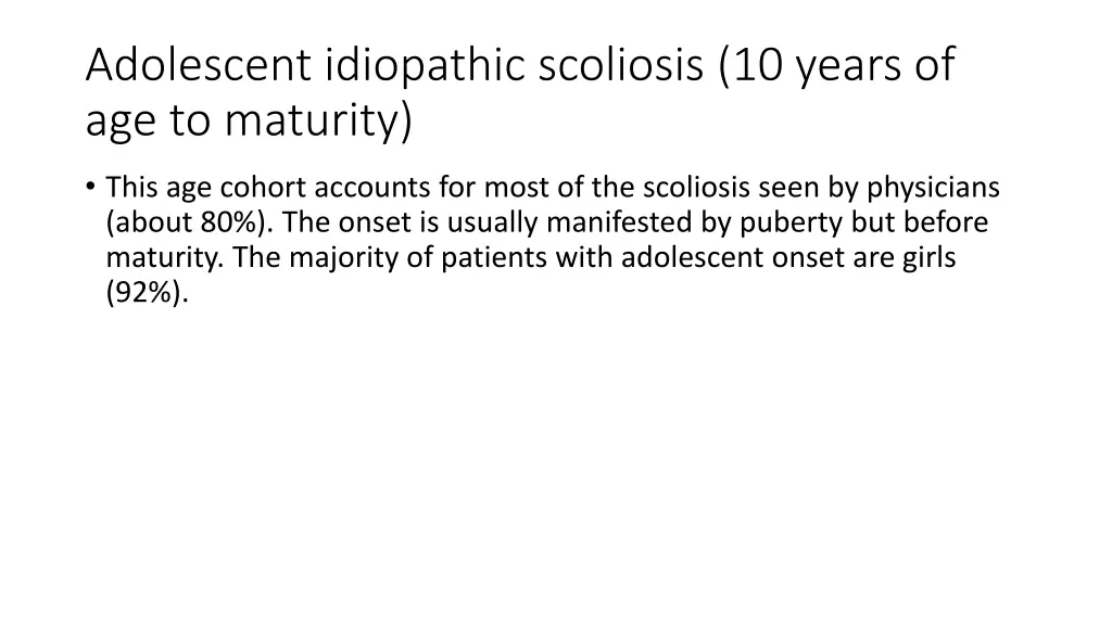 adolescent idiopathic scoliosis 10 years