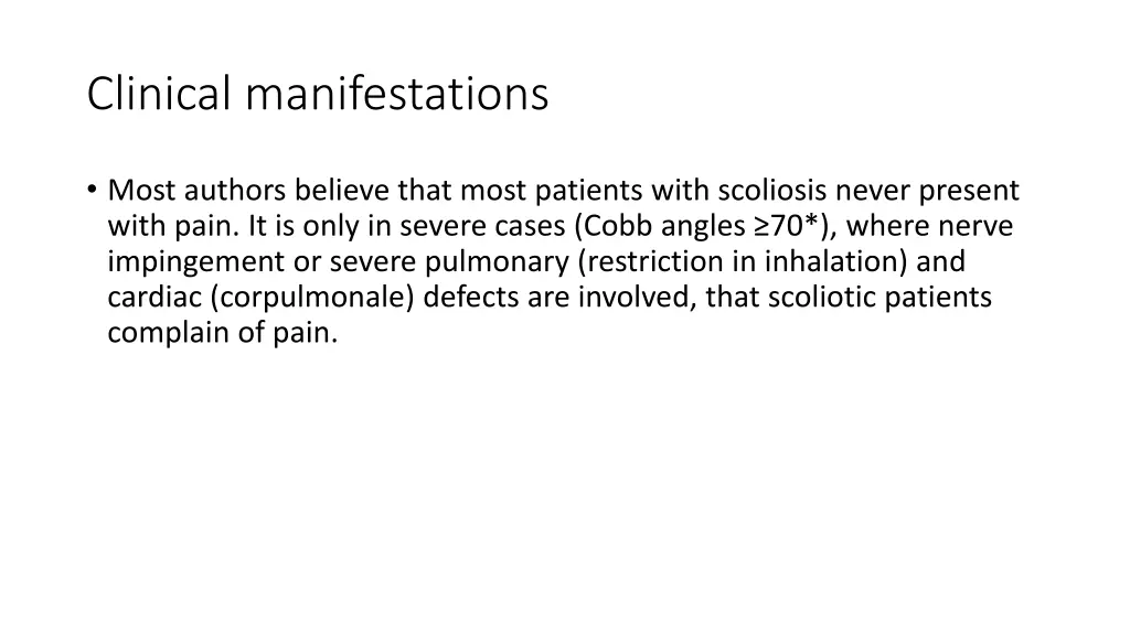 clinical manifestations