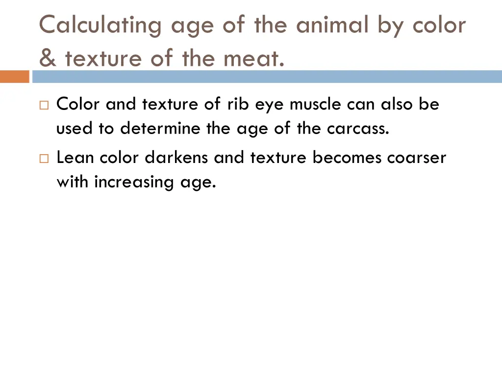 calculating age of the animal by color texture