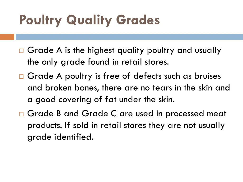 poultry quality grades