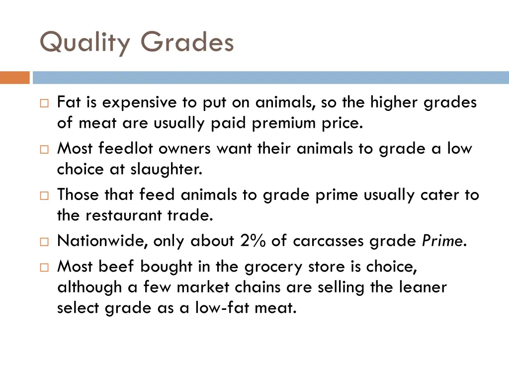 quality grades