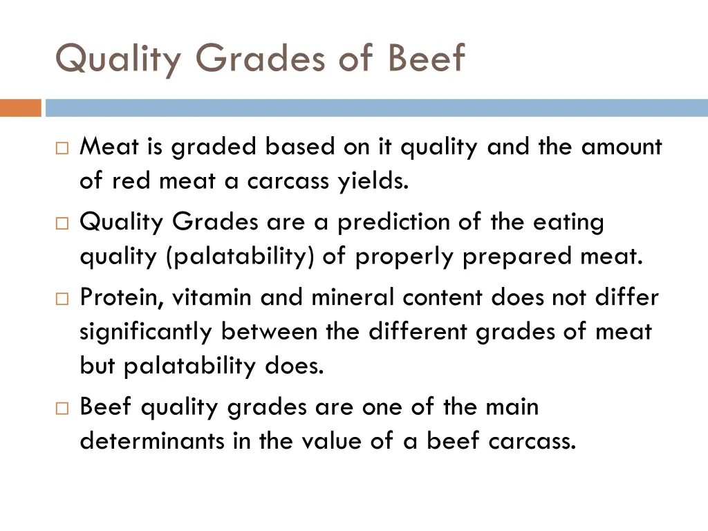 quality grades of beef