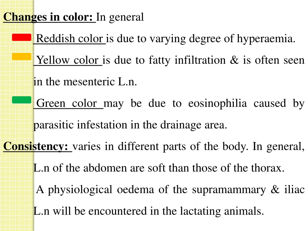 changes in color in general