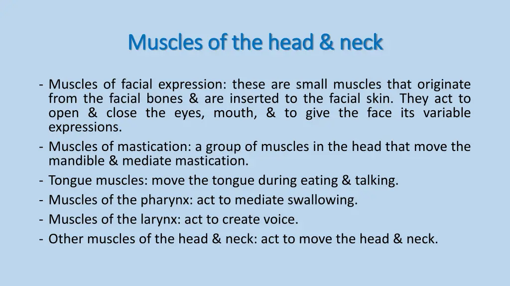 muscles of the head neck muscles of the head neck