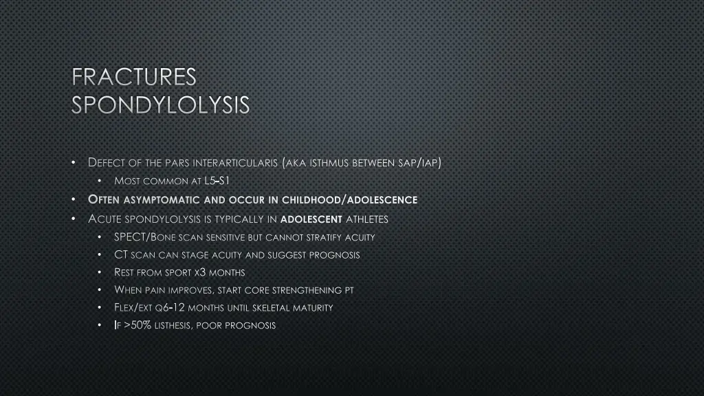 fractures spondylolysis