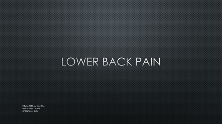 lower back pain