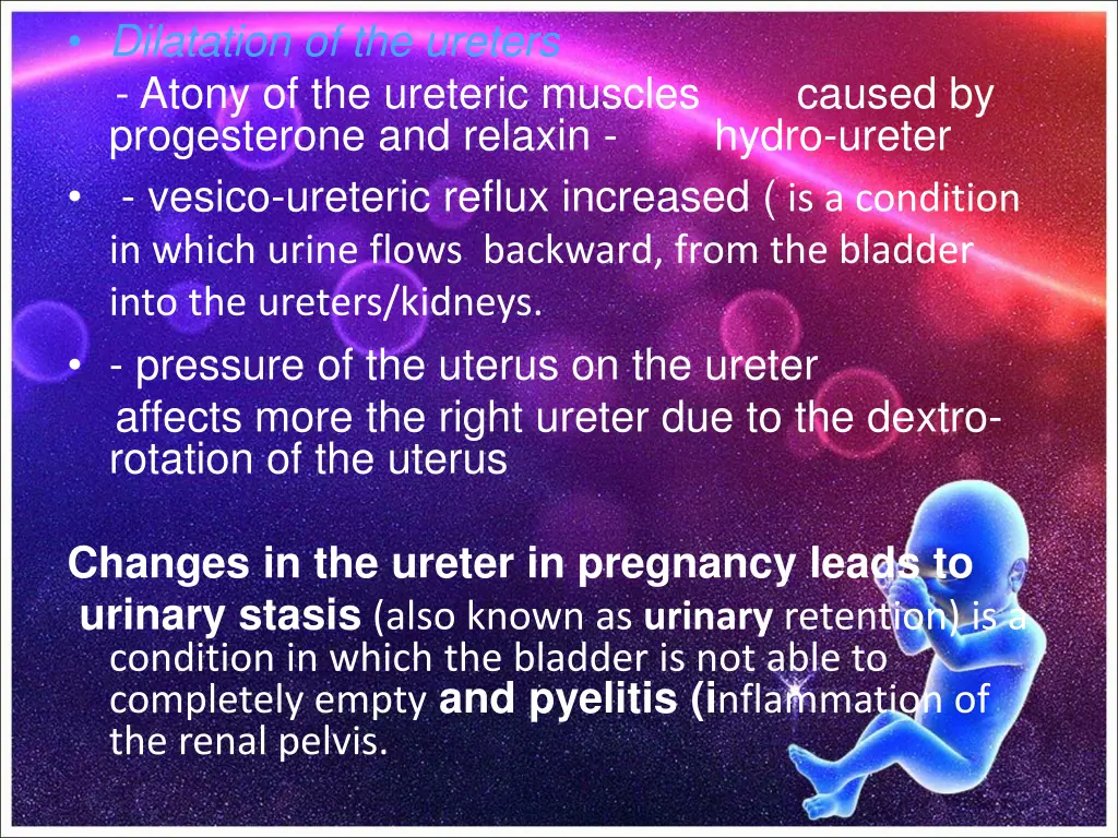 dilatation of the ureters atony of the ureteric