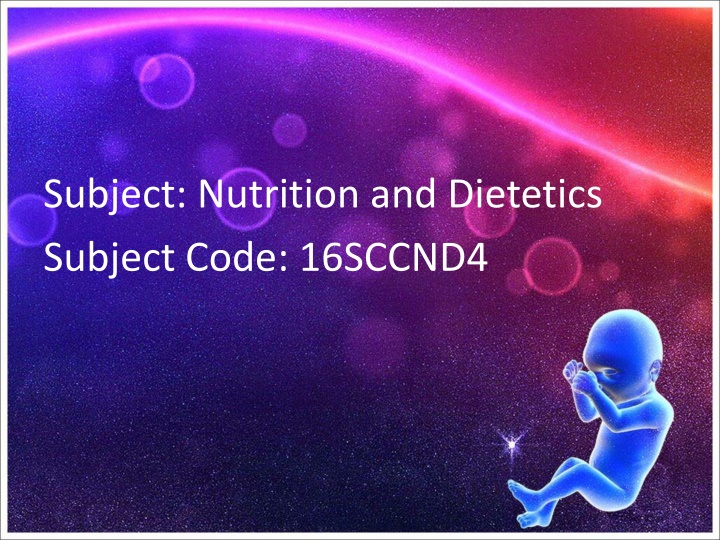 subject nutrition and dietetics subject code