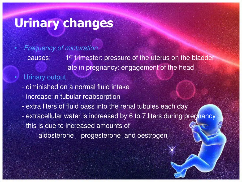 urinary changes