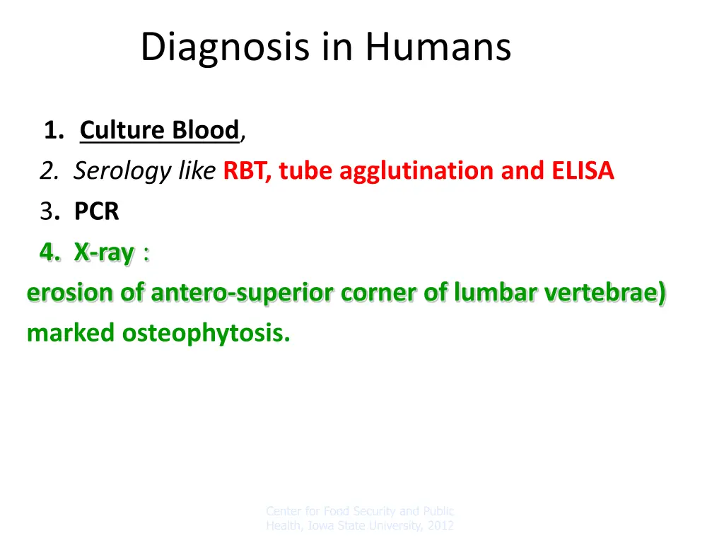 diagnosis in humans