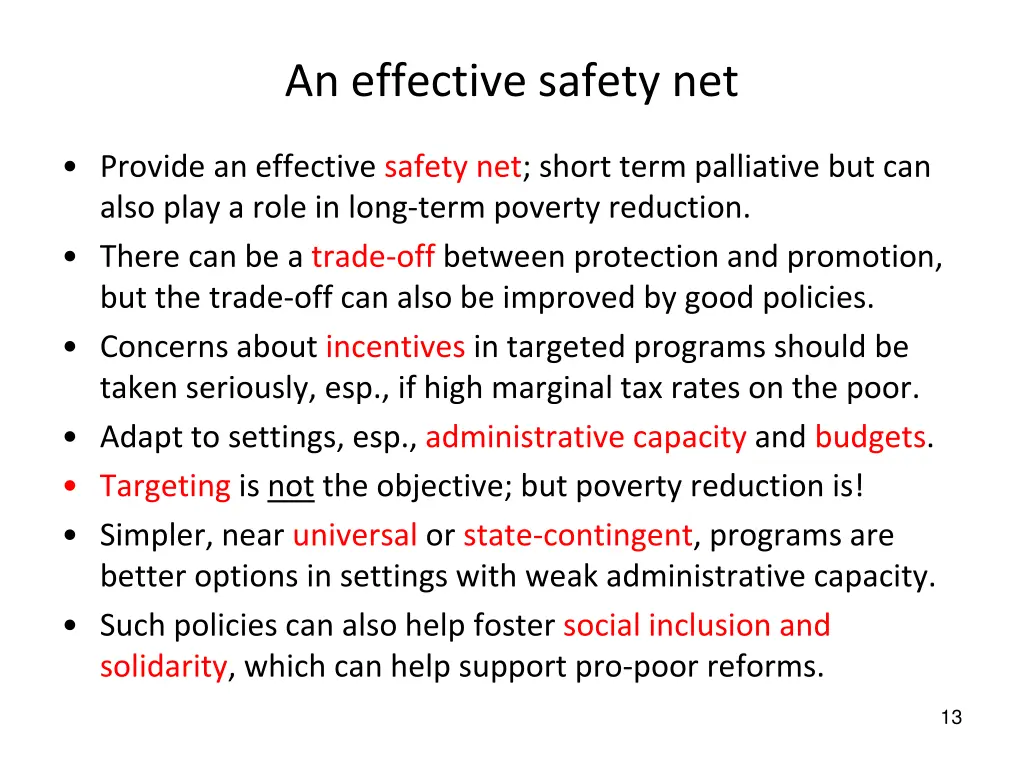 an effective safety net