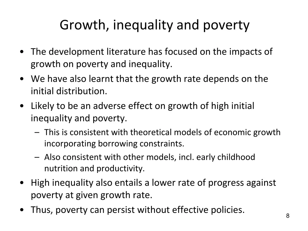 growth inequality and poverty