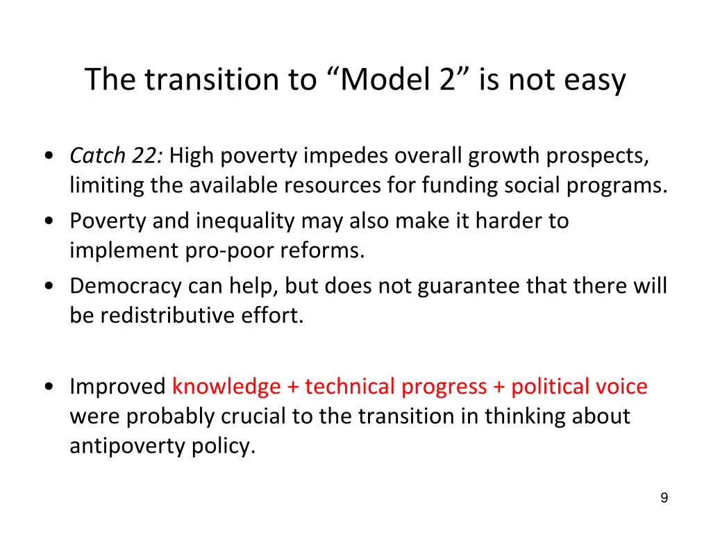 the transition to model 2 is not easy