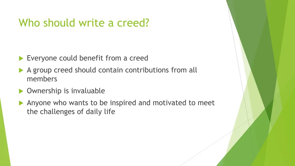 who should write a creed