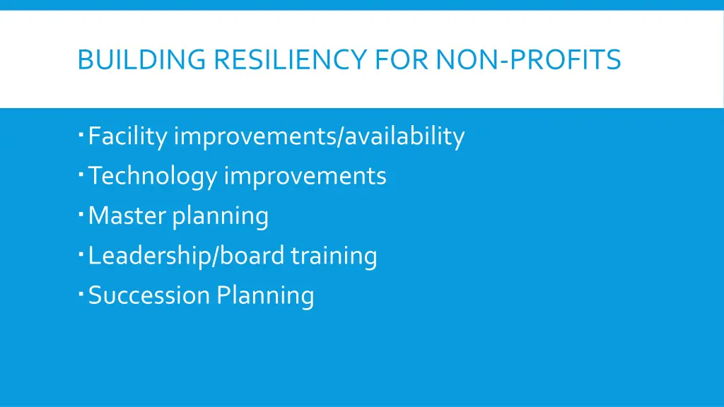 building resiliency for non profits