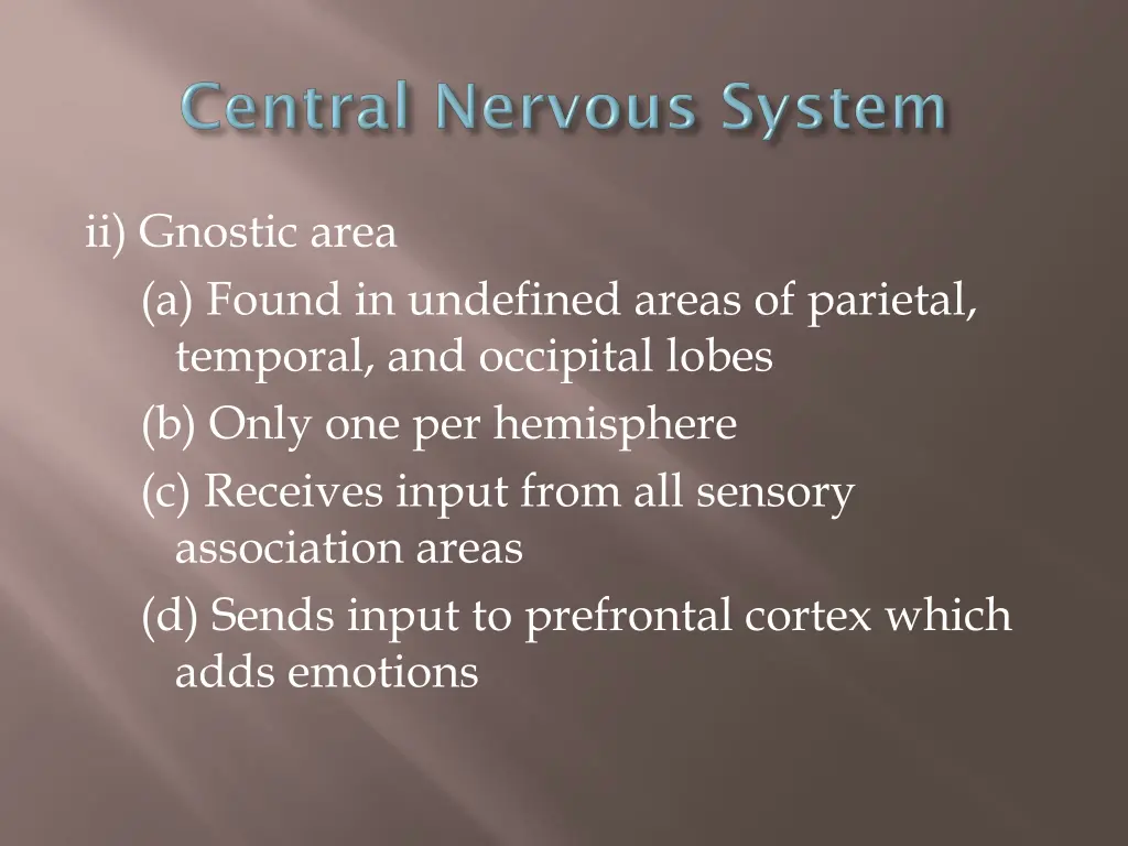 ii gnostic area a found in undefined areas