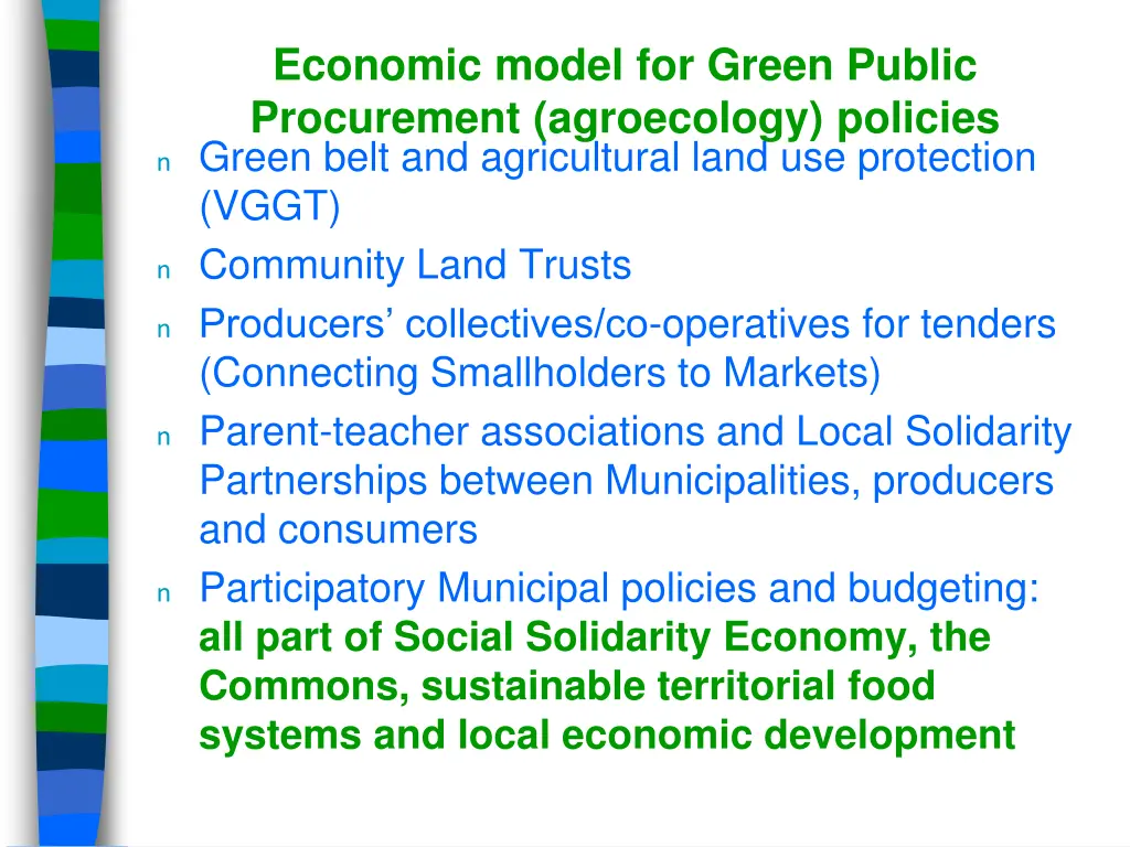 economic model for green public procurement