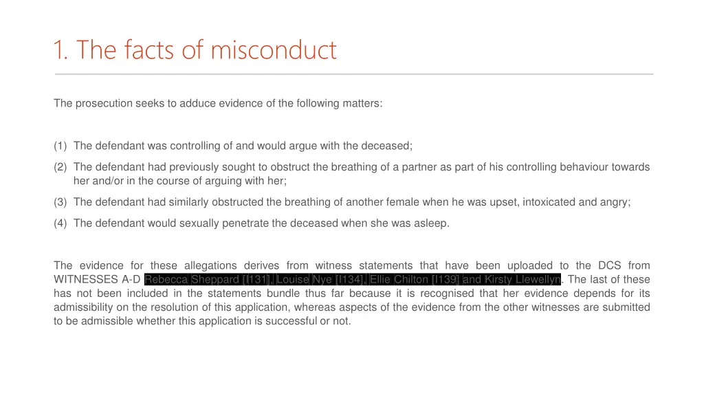 1 the facts of misconduct