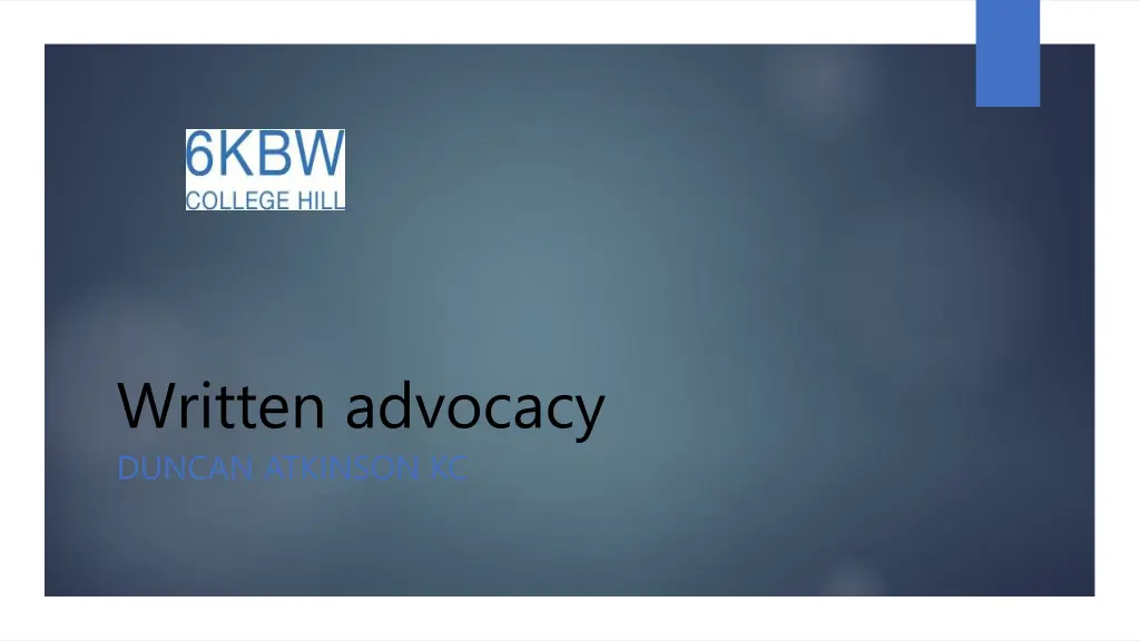 written advocacy duncan atkinson kc