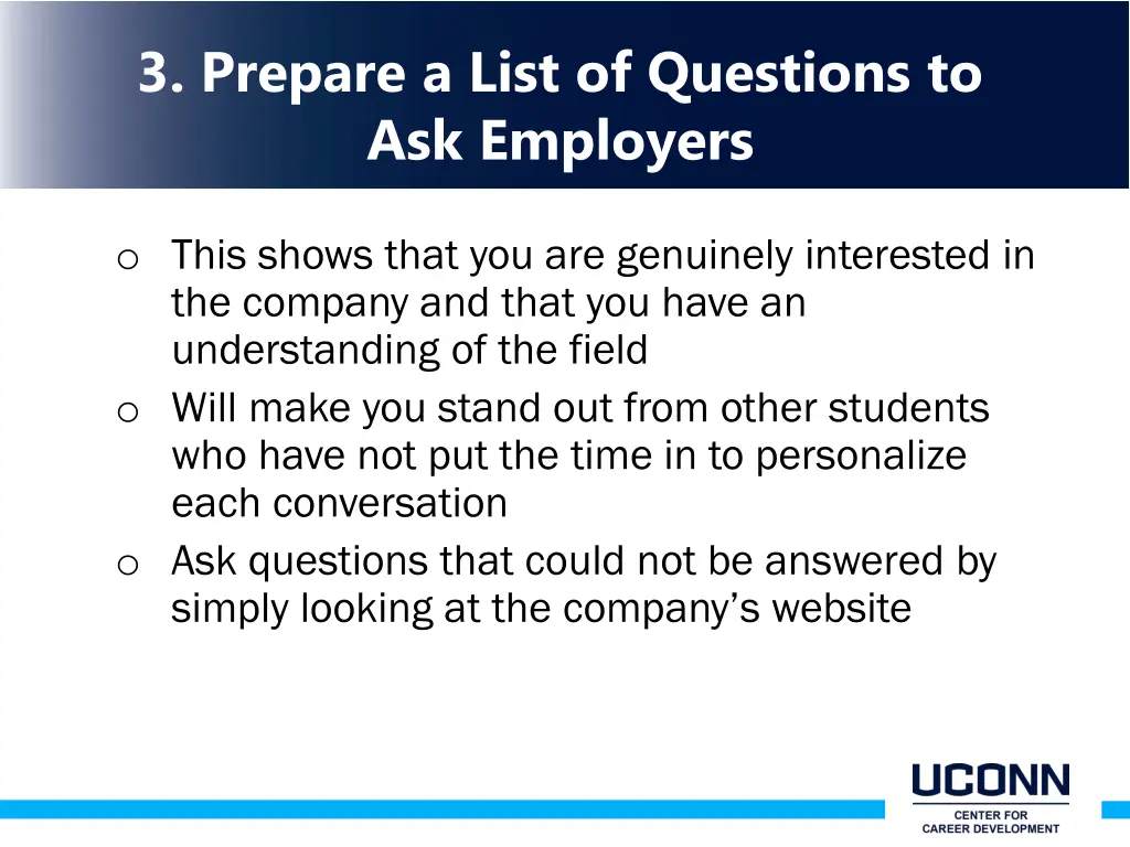 3 prepare a list of questions to ask employers