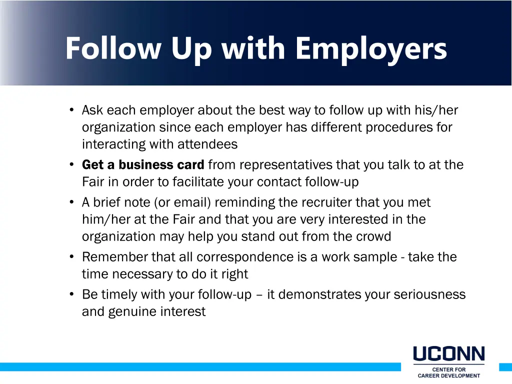 follow up with employers