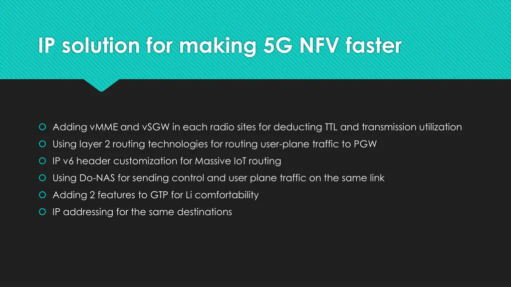 ip solution for making 5g nfv faster