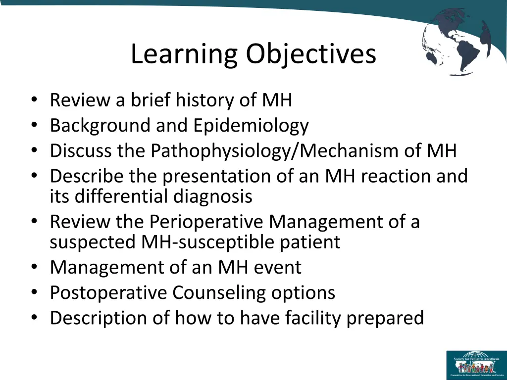 learning objectives