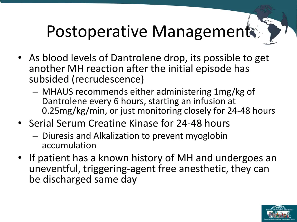 postoperative management