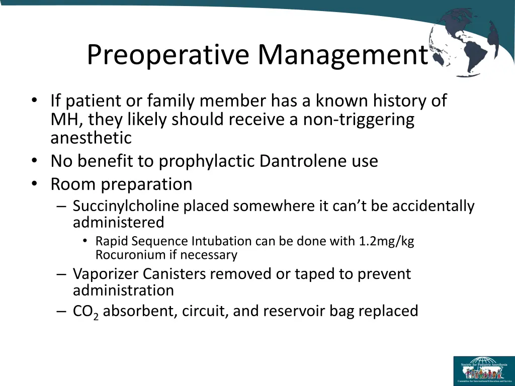 preoperative management