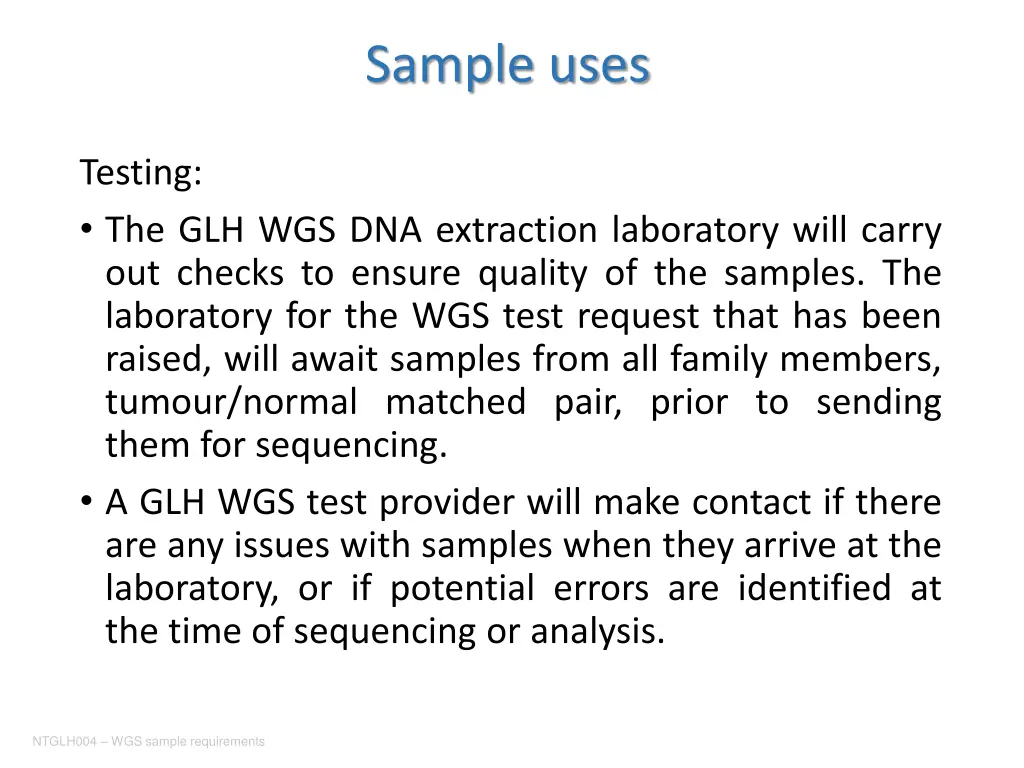 sample uses