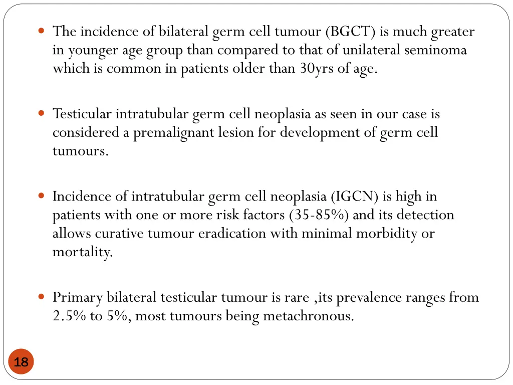 the incidence of bilateral germ cell tumour bgct