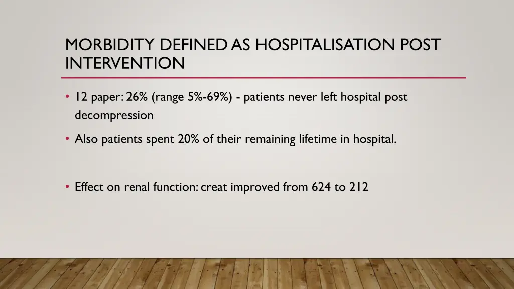 morbidity defined as hospitalisation post