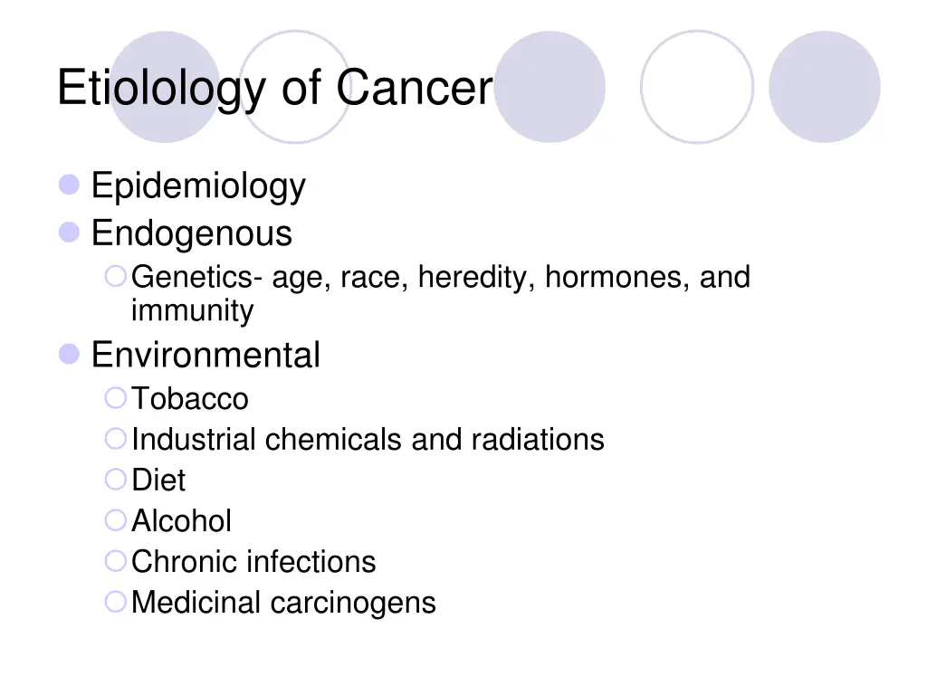 etiolology of cancer