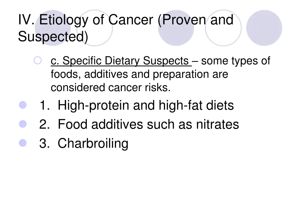 iv etiology of cancer proven and suspected 3