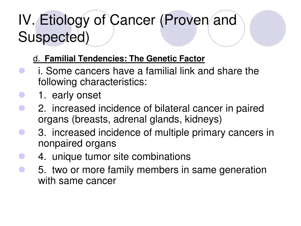 iv etiology of cancer proven and suspected 4