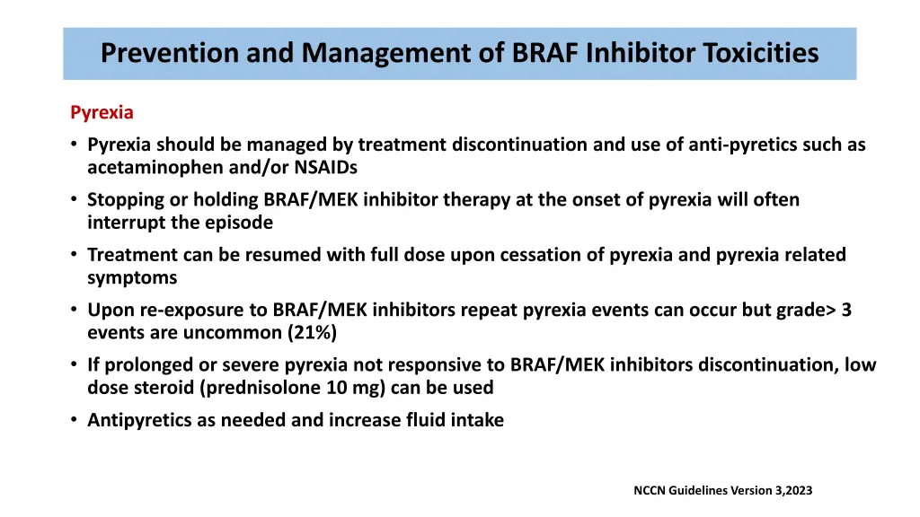 prevention and management of braf inhibitor 2