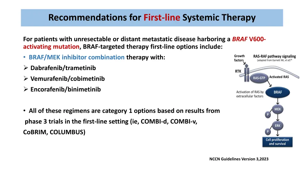 recommendations for first line systemic therapy 6