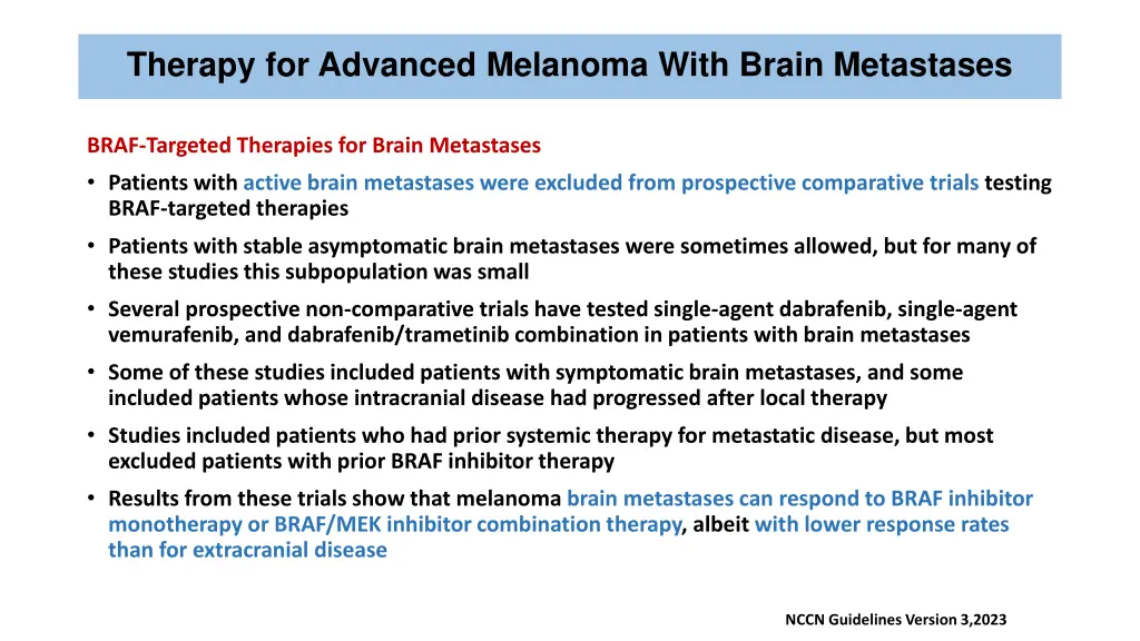 therapy for advanced melanoma with brain 1