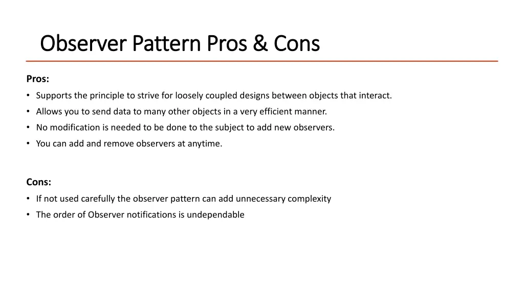 observer pattern pros observer pattern pros cons