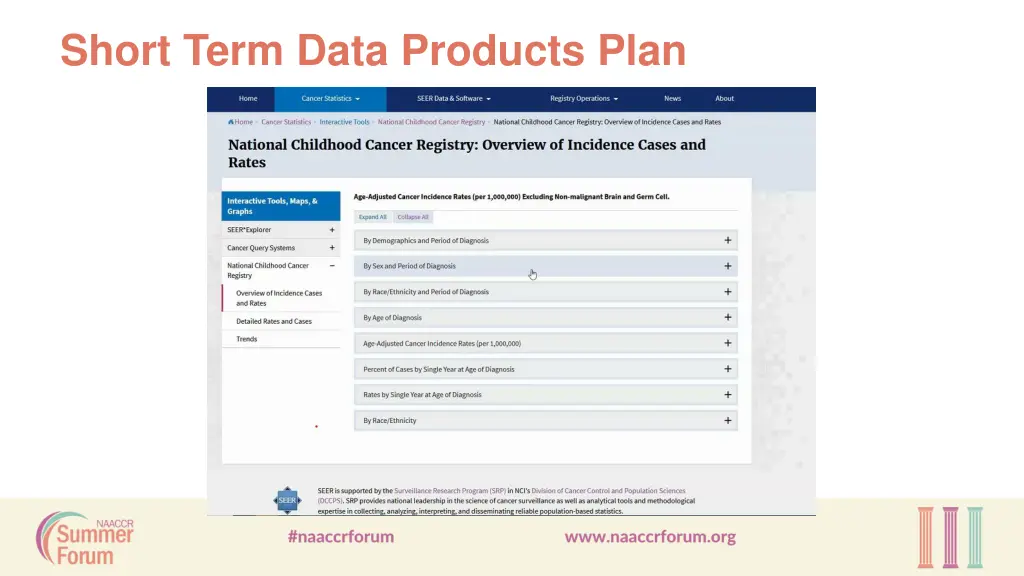 short term data products plan