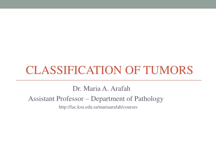 classification of tumors